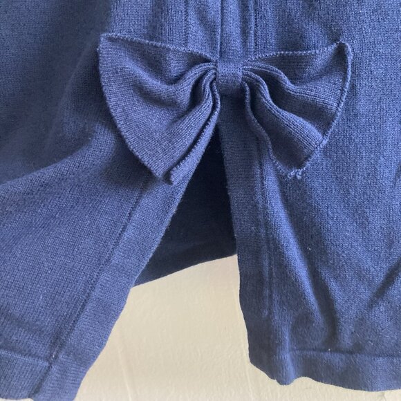 Crown & Ivy Pullover Tunic Sweater Bows On Back Navy Tight Knit Cotton Artsy XL - Picture 4 of 8